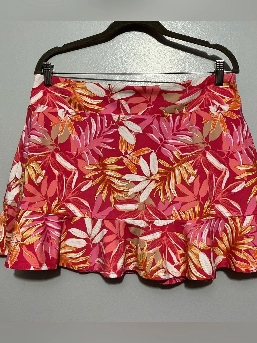 Tommy Bahama Floral Ruffle Hem Pink Tropical Skort size XL